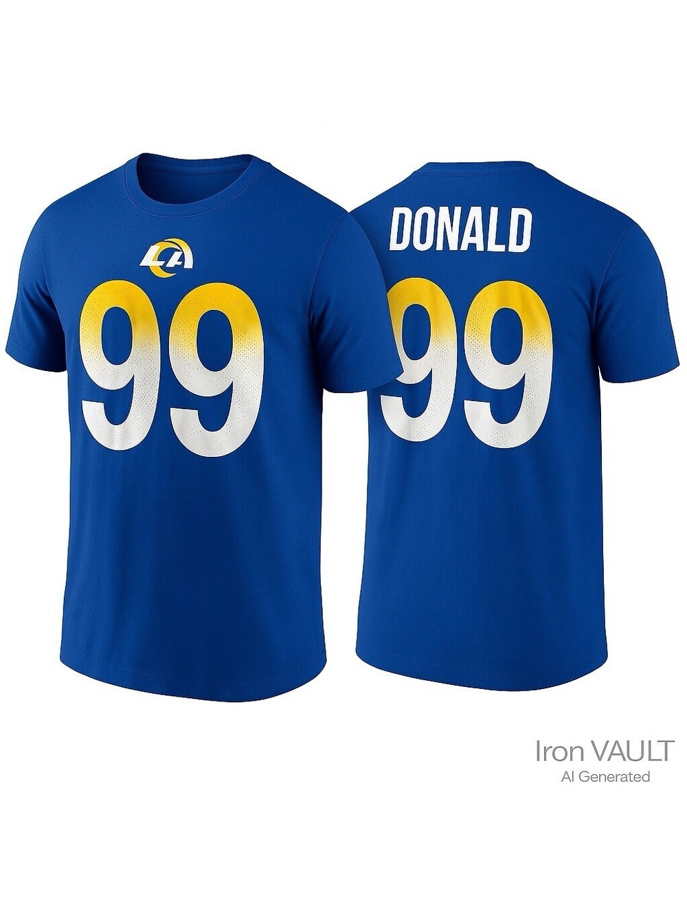 Los Angeles Rams Nike Blue #99 Donald NFL Team Apparel T-Shirt Men’s Large
